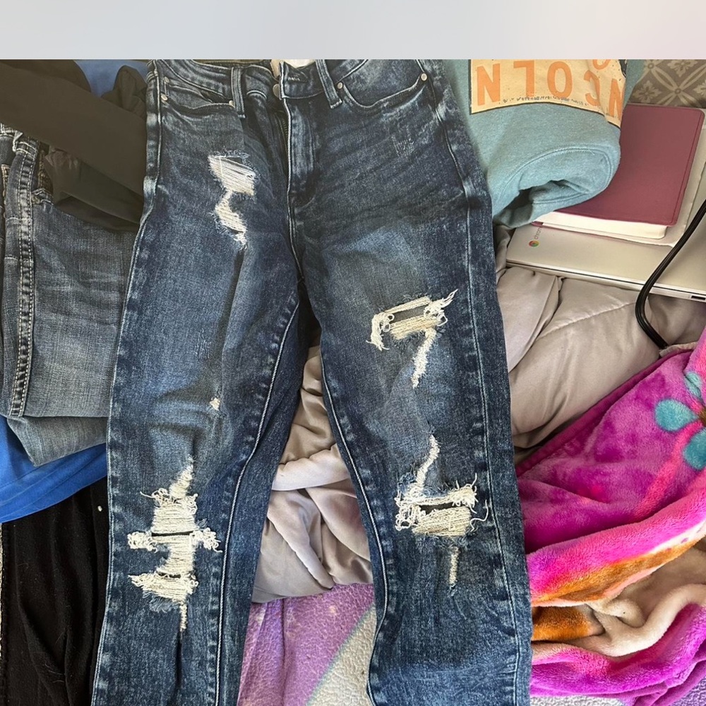 KanCan Dark Blue Distressed Skinny Jeans